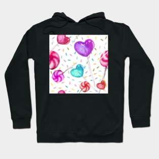 Lollipop Pattern White Hoodie